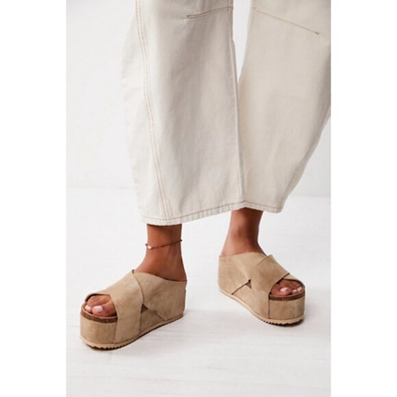 INTENTIONALLY BLANK Limelight Flatform Sandals Tan - Size 7.5 - NWOT - Picture 1 of 6